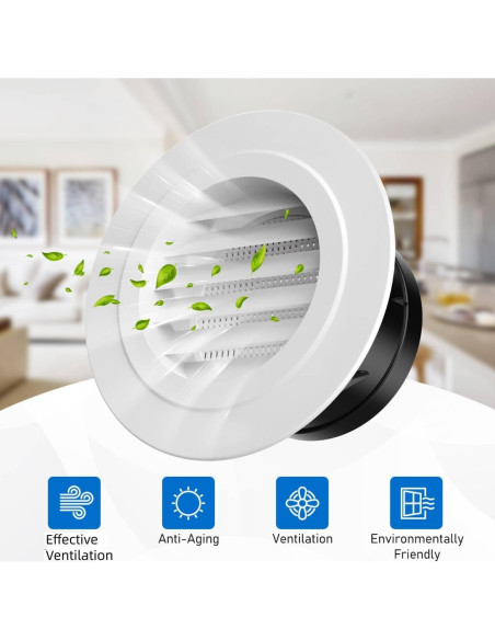 Cubierta de Ventilación de Soffit 100mm Hon&Guan Blanca