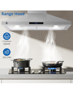 Campana Extractora de Pared GAOMON 30" Acero Inoxidable 265 CFM 2