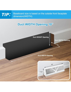 Paquete de 10 rejillas de ventilación de zócalo Yaocom 45.72 cm 2