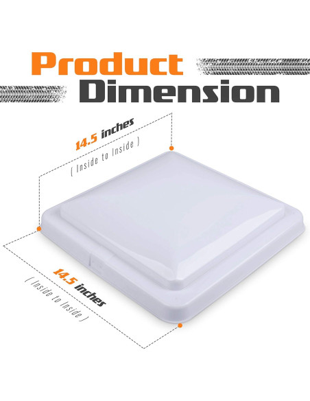 Cubierta de Ventilación de Techo RV Camp'N 14"x14" Blanca