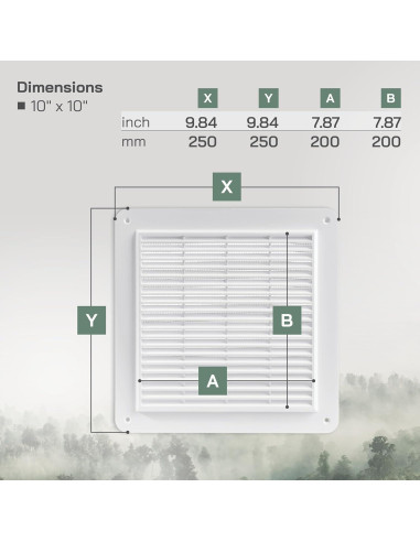 Cubierta de Ventilación de Aire de Retorno Vent Systems 25.5cm