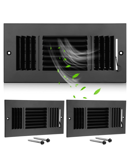 Cubiertas de Ventilación de Techo Wesiti 10x4" 2 Pcs Negro