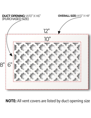 Cubierta de Ventilación SABA Home Decor 15.24x25.4 cm Blanco