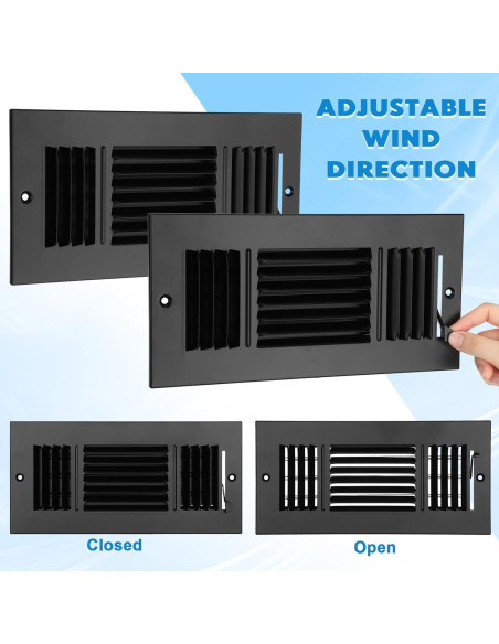 Cubiertas de Ventilación de Techo Wesiti 10x4" 2 Pcs Negro