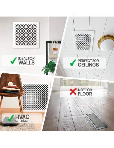 Cubierta de Ventilación SABA Home Decor 15.24x25.4 cm Blanco