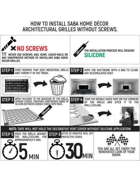 Cubierta de Ventilación SABA Home Decor 15.24x25.4 cm Blanco Cubierta de Ventilación SABA Home Decor 15.24x25.4 cm Blanco