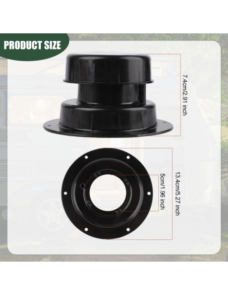 Cubierta de Ventilación de Techo RV Plástico Negro 13.4cm Cubierta de Ventilación de Techo RV Plástico Negro 13.4cm