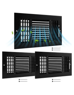 Cubiertas de Ventilación de Techo Zonon 3 Pcs 15.24x25.4 cm Negro