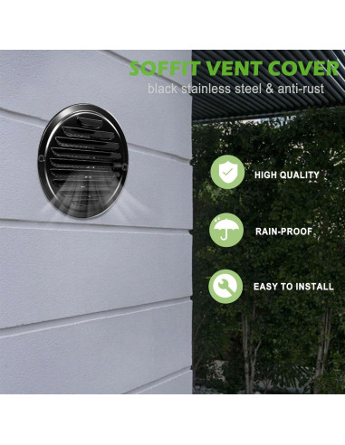 Cubiertas de Ventilación Redondas FocuVenHom 100mm Acero Inoxidable 2PCS