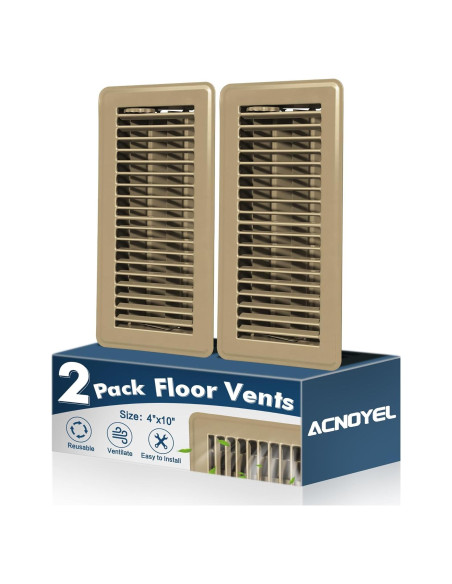 Cubiertas de Ventilación de Piso ACNOYEL 4x10" Marrón - 2 Piezas