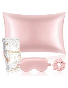 Funda de Almohada de Seda Miss Adola Estándar 66x51cm Rosa