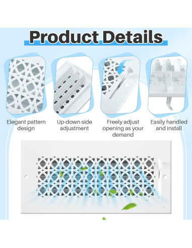 Cubiertas de Ventilación de Metal Datanly 10.16x25.4 cm - 6 Pcs