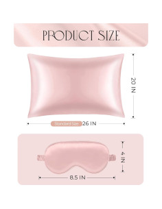 Funda de Almohada de Seda Miss Adola Estándar 66x51cm Rosa 2