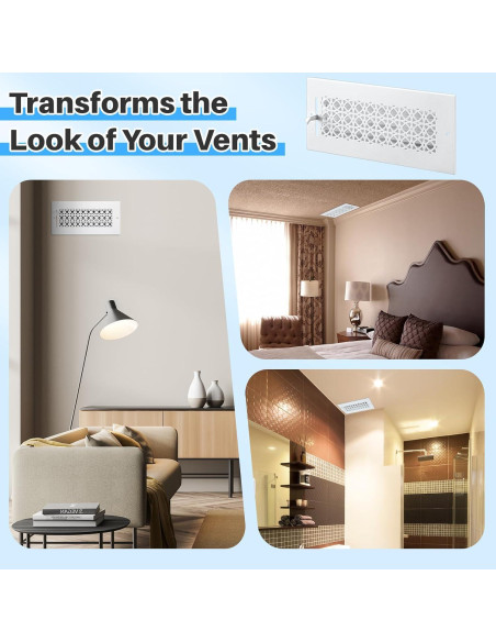 Cubiertas de Ventilación de Metal Datanly 10.16x25.4 cm - 6 Pcs