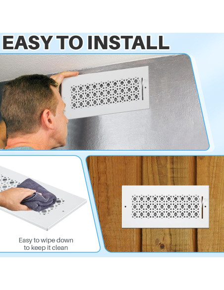 Cubiertas de Ventilación de Metal Datanly 10.16x25.4 cm - 6 Pcs