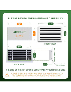 Cubierta de Ventilación 30x15 cm Aluminio Blanco Green Vent 2