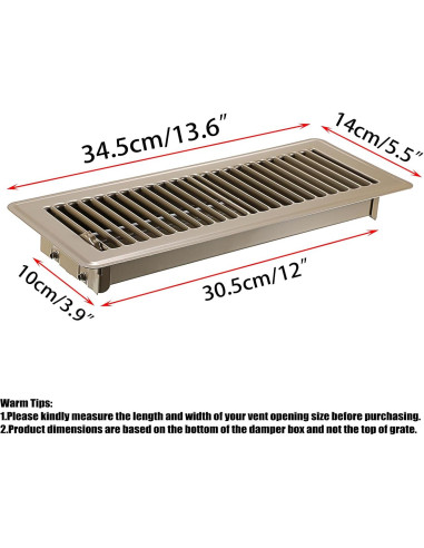 Cubiertas de Ventilación de Piso Sumnacon Metal 4x30 cm 3 Pzas