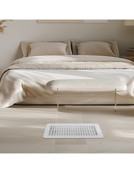 Registro de Piso 6x10 VE NI SCC - Cubiertas Ventilación Metal Blanco