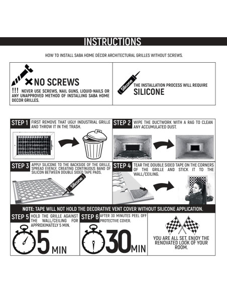 Cubierta de Ventilación SABA Home Decor Waterwheel 30.48x20.32 cm