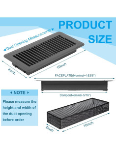 Juego de 24 Cubiertas de Ventilación de Piso Baquler 10x25 cm 2