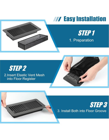 Juego de 24 Cubiertas de Ventilación de Piso Baquler 10x25 cm