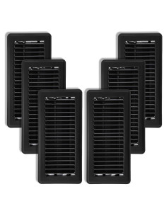 Rejillas de Ventilación de Piso Yopay 6 Piezas 10x25 cm Negras