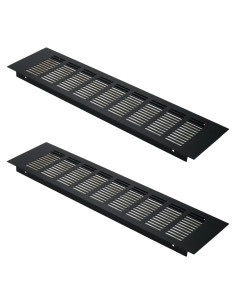Cubiertas de Ventilación Geesatis 400x100mm Aluminio Negro - Paquete de 2