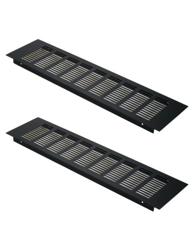 Cubiertas de Ventilación Geesatis 400x100mm Aluminio Negro - Paquete de 2