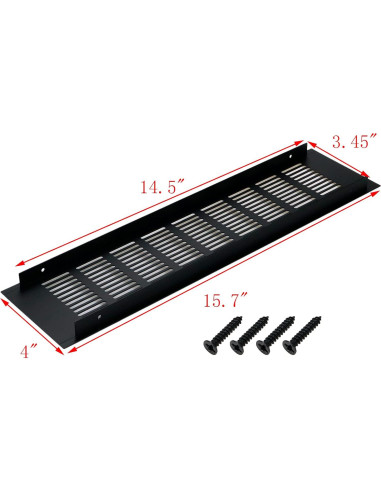 Cubiertas de Ventilación Geesatis 400x100mm Aluminio Negro - Paquete de 2