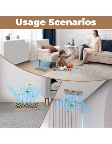 2 Cubiertas de Ventilación de Piso Ajustables 4x10 MMFSF Negro