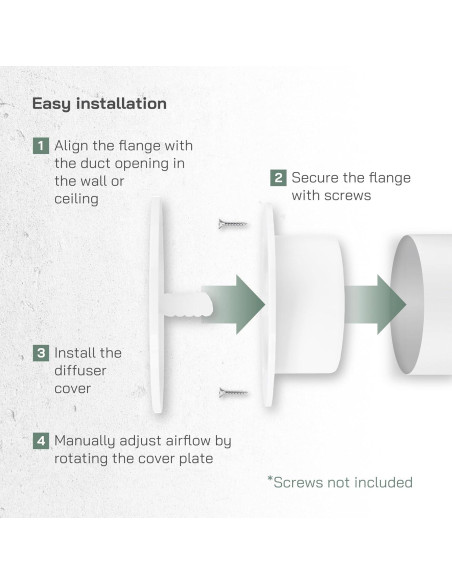 Difusor de Aire Circular 15.24 cm Vent Systems - Plástico Blanco Ajustable