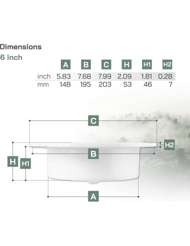 Difusor de Aire Circular 15.24 cm Vent Systems - Plástico Blanco Ajustable