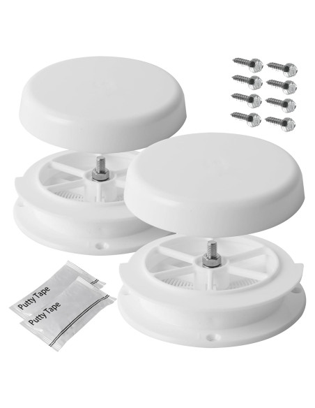 2 Tapas de Ventilación de Techo Estilo Hongo Aussio - Blanca