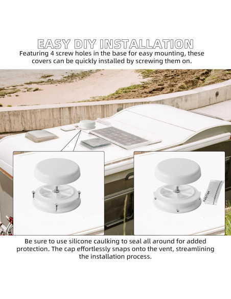 2 Tapas de Ventilación de Techo Estilo Hongo Aussio - Blanca