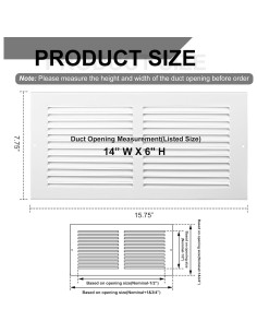 Cubiertas de Ventilación Pelopy 6 Pcs Metal Blanco 35.6x15.2 cm 2