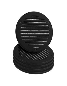 Cubierta de Ventilación Redonda 18.5cm Acero Inoxidable Negro - 5 Pzas