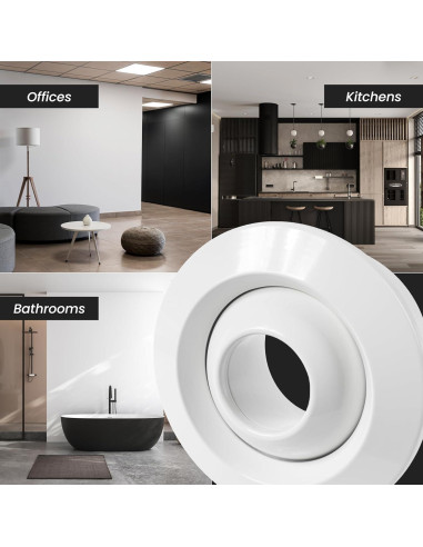 Difusor de Aire Redondo Repa Market 10 cm Ajustable Blanco