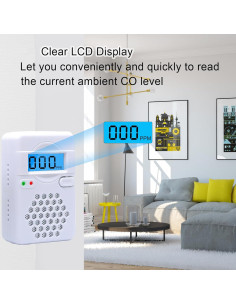 Detector de Monóxido de Carbono Portátil CDR-817 - Alarma LED 2