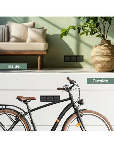 Cubierta de Ventilación de Metal 30x10 cm - Paquete de 2 - Negro