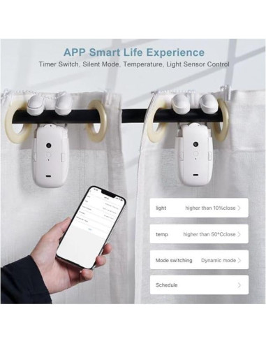 Apertura Automática de Cortinas Inteligente Genérico con Panel Solar