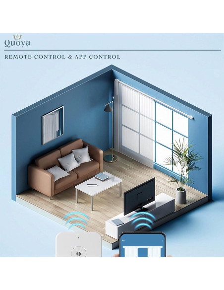 Cortina Eléctrica Motorizada Quoya AT5810 hasta 3m Control App