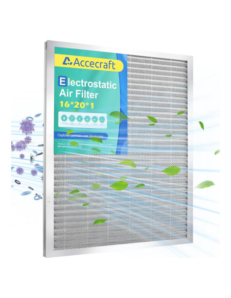 Filtro de Aire Electroestático Accecraft 50x39x2 cm Lavable MERV 8 Filtro de Aire Electroestático Accecraft 50x39x2 cm Lavable MERV 8
