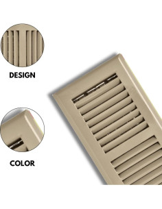 Cubierta de Ventilación de Piso 6" x 12" Marrón Desierto 2