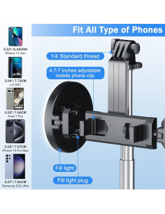 Trípode Selfie Stick Mouzakon con Luz LED y Control Remoto 2