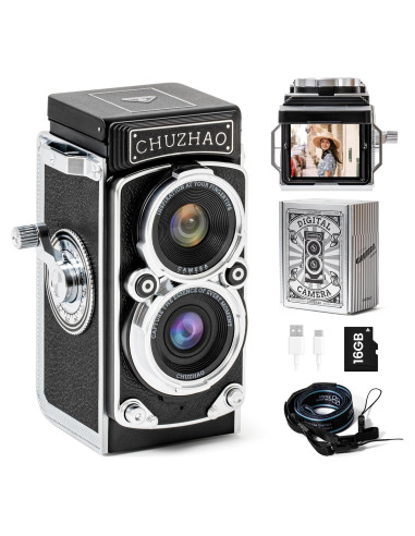 Mini Cámara Digital Vintage CHUZHAO 12MP 1080P Retro Portátil