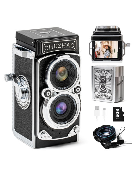 Mini Cámara Digital Vintage CHUZHAO 12MP 1080P Retro Portátil