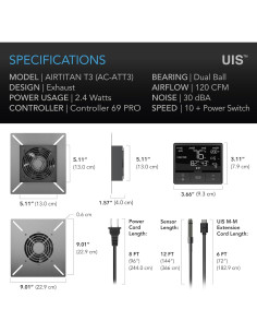 Ventilador de Escape AC Infinity AIRTITAN T3 120mm WiFi 2