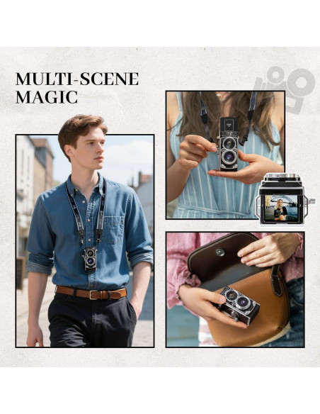 Mini Cámara Digital Vintage CHUZHAO 12MP 1080P Retro Portátil