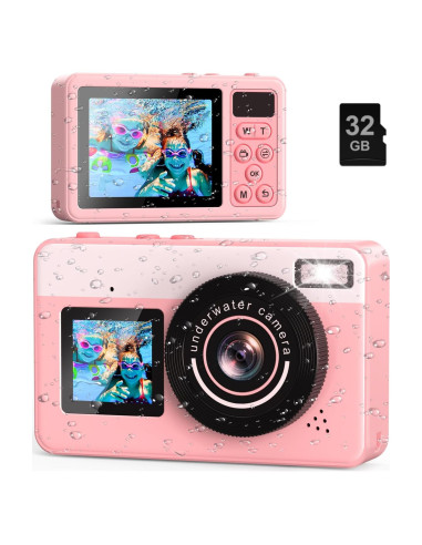 Cámara Submarina Tonfarb D70 Rosa 4K IP68 10FT 32GB