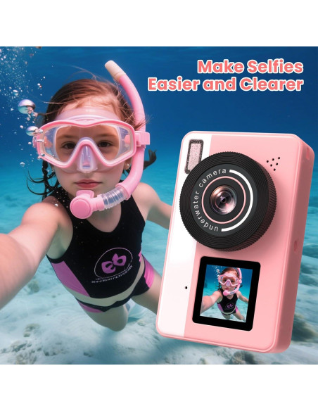 Cámara Submarina Tonfarb D70 Rosa 4K IP68 10FT 32GB